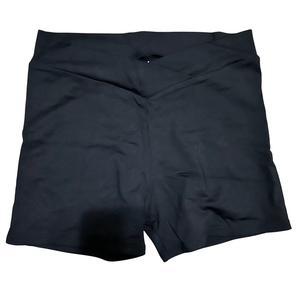 Motionwear Black Crossover Waist Shorts – Petite Adult